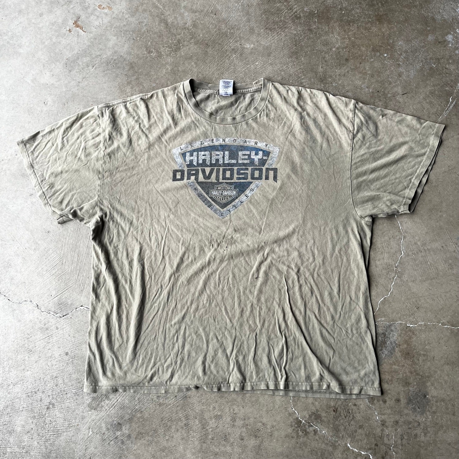 Vintage Y2K Harley Davidson Motorcycle Wings Faded Black Graphic T-Shirt Men 3XL