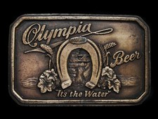 NC07147 VINTAGE 1970s  OLYMPIA BEER IT'S THE WATER  BELT BUCKLE