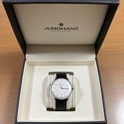 JUNGHANS Max Bill Automatic Watch Black Leather Band Used