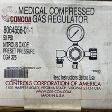 Concoa 8064556-01-1 Medical Nitrous Oxide Gas Regulator 50 Psi Cga 326 Nib No
