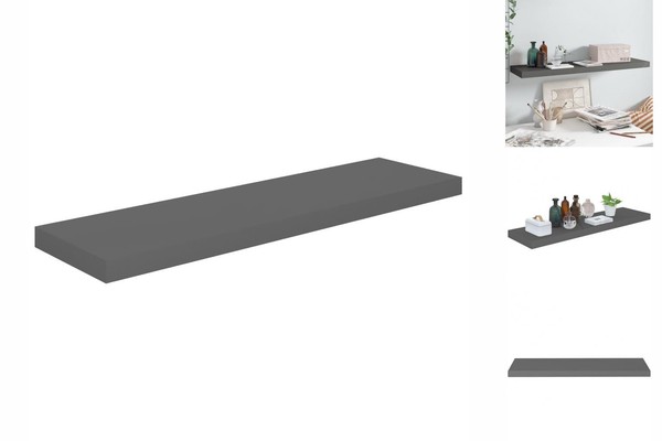Schweberegal Wandboard HäNgeregal Wandablage Wandregal Hochglanz-Grau 90X23,5X3,-image