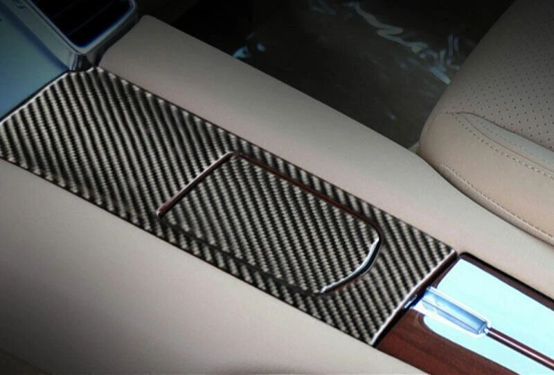 Marco de caja de almacenamiento de control central de fibra de carbono real para Porsche Panamera 2010-16 Foto 4 de 4