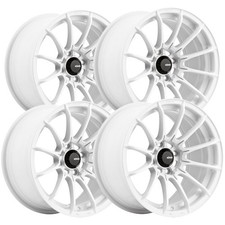 Set Of 4 Konig Dial In 15x7 4x100 35mm White Wheels Rims 15 Inch
