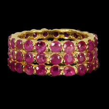 925 Sterling Silver Ring Round Ruby Natural Gemstone Jewelry Size 9