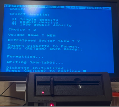 Atari 1050 Disk Drive w/US Doubler - Fully Functional