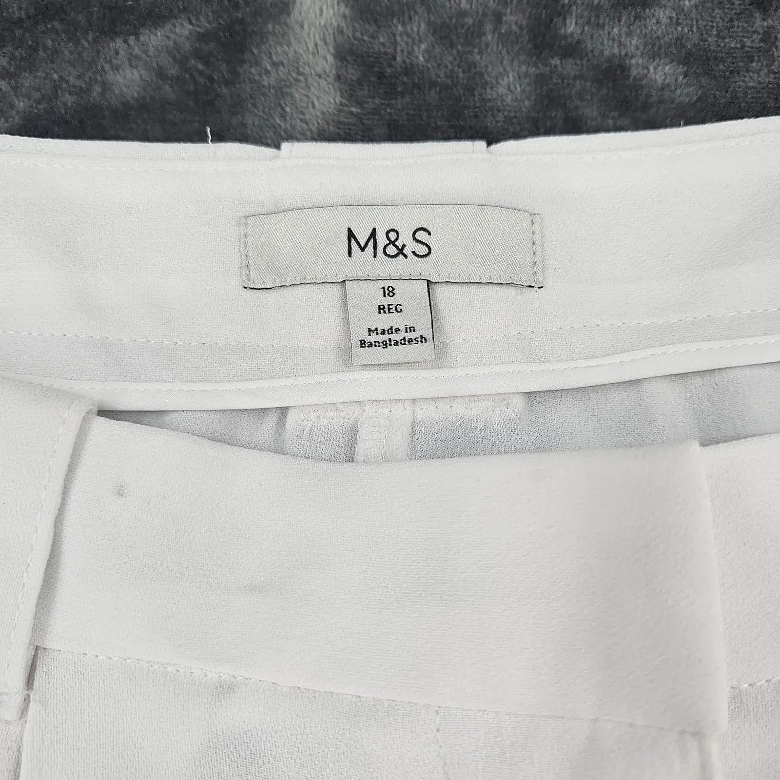 M&S Womens Tailored Trousers UK 18 Regular Soft White Pleated Smart Pants image 5