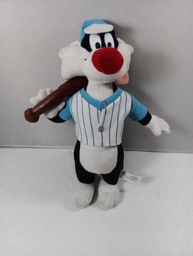 Looney Tunes Sylvester The Cat Plush Baseball Player Figure Vtg Y2k 2003 Nanco