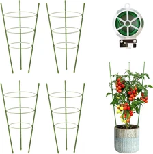 4 Pack Tomato Cage, 18 Inches Plant Support Cages for Garden, Upgrade Garden Pla