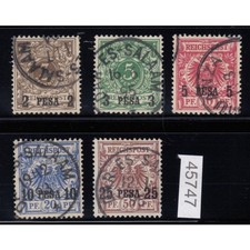Kolonien Dt. Ostafrika 1893, Mich.-Nr.: 1-5 gestempelt