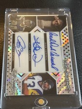 2024 Leaf Eclectic AUTO GRAPHIC TRIO KURT WARNER, Isaac Bruce, Dick Vermeil 3/10