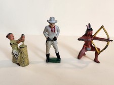 Vintage Barclay Manoil Lead Cowboy Figure - Western-Gun Slinger Indian  Woman