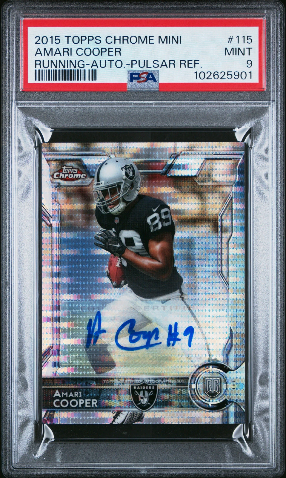Amari Cooper Topps Chrome Mini #115 Running-Autograph-Pulsar Refractor