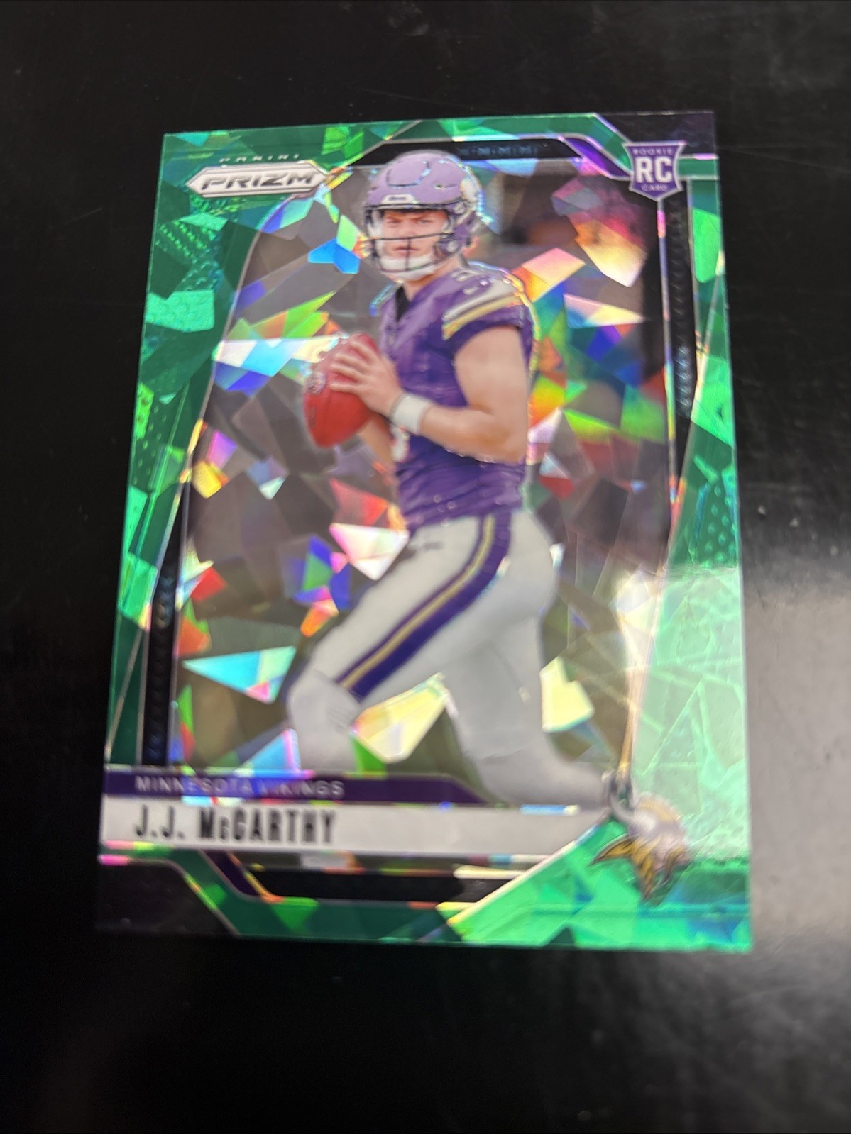 2024 Panini Prizm J.J. McCarthy Rookie Green Ice Prizm #400 Minnesota Vikings