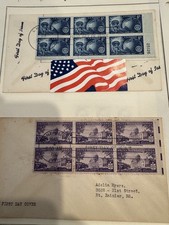 40 FDC USPS 1940'S 50'S 60'S 70'S BLOCKS OF 4 6 8 STAMPS RARE  FIRST DAY COVER