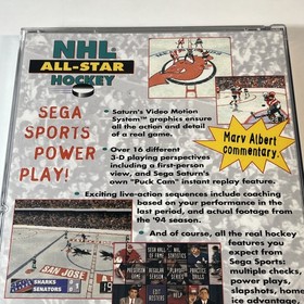 NHL All-Star Hockey (Sega Saturn 1995) CIB Complete w Manual - Tested & Working