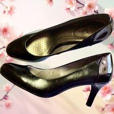 LIFE STRIDE CLASSIC LEATHER 9M Leather PUMPS  Black Patent Leather Heels 24.99