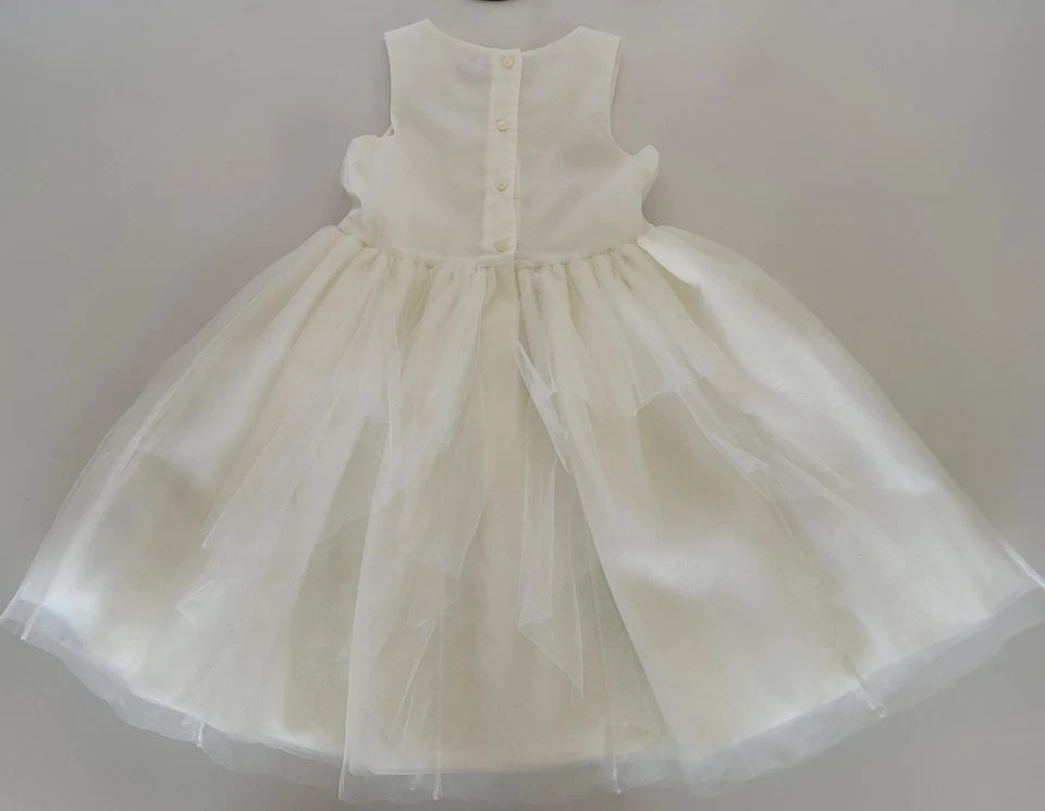 Vestido Janie and Jack de tul blanco brillante para niñas talla 5 Foto 2 de 4