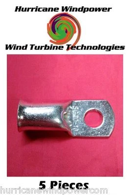 HURRICANE WIND POWER (5 PCS) 2/0 Gauge/AWG 3/8 Inch Tinned Copper Lug Battery Cable Connector