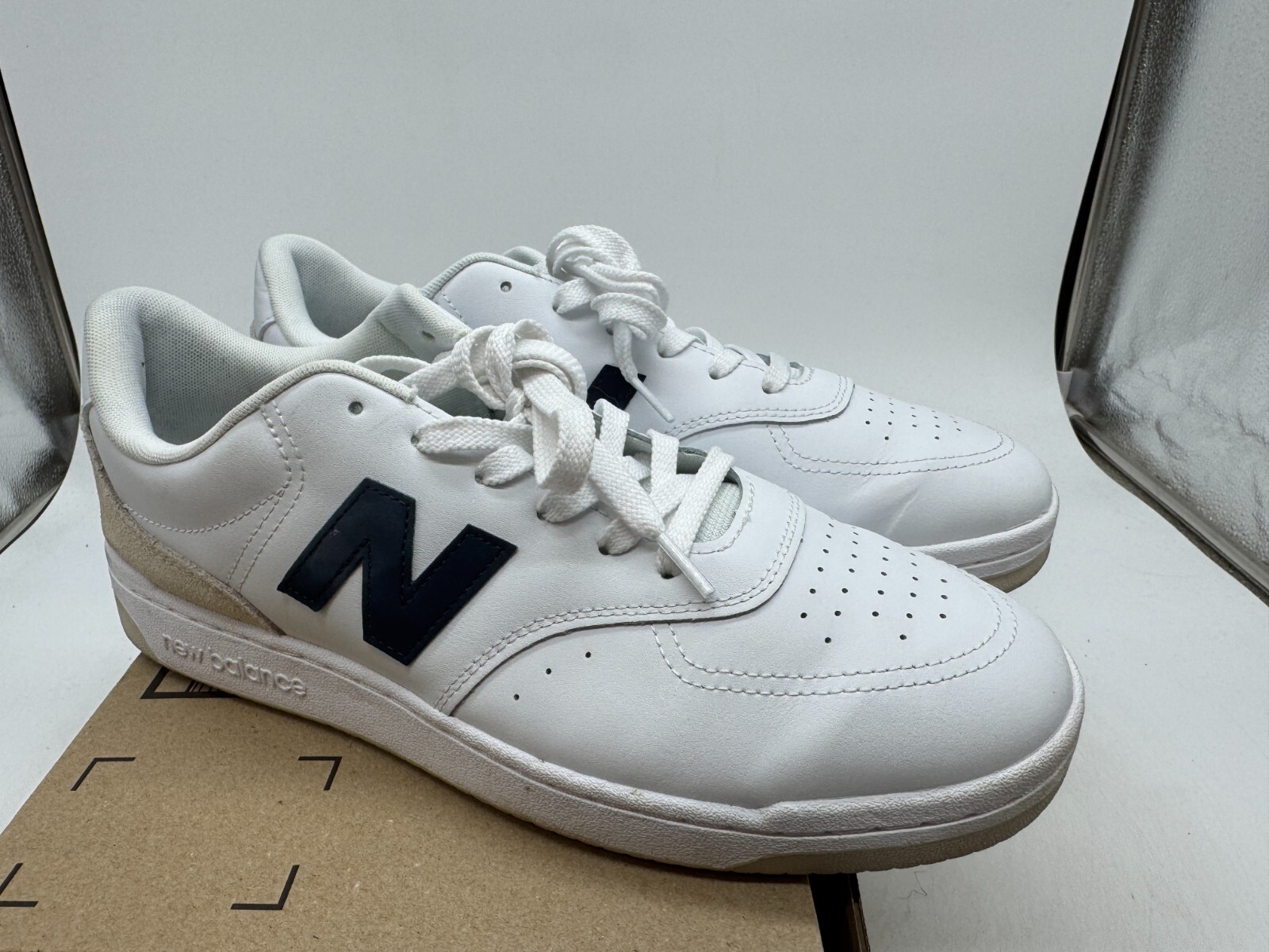 New Balance BB80 Athletic Running Sneakers Mens White Navy Leather Low Top – 12 New Balance BB80 Athletic Running Sneakers Mens White Navy Leather Low Top – 12