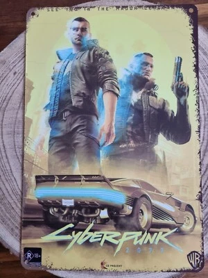 🍀 Blechschild Metallschild Gaming Cyberpunk 2077 Tin Sign