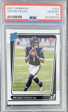 JUSTIN FIELDS💎GEM MINT 10💎RATED ROOKIE CARD💎2021 Donruss #253 RC BEARS JETS