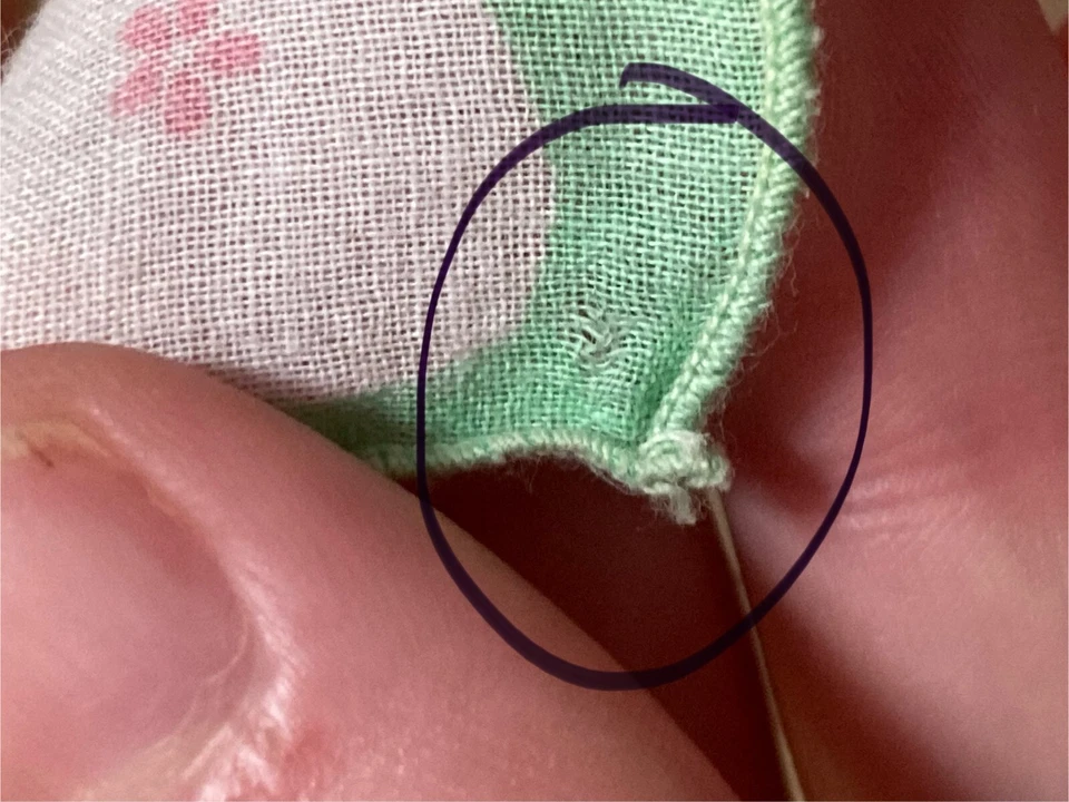 Bailarinas Pastel Rosa Flor Borde Borde Verde Borde Pañuelo Como Está Foto 2 de 4