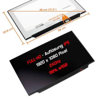 17,3'' LED Display matt passend für MSI Dragon GE76 240Hz 98% sRGB Full-HD