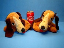 TWO VINTAGE STUFFED BASSET HOUND PUPPY DOGS