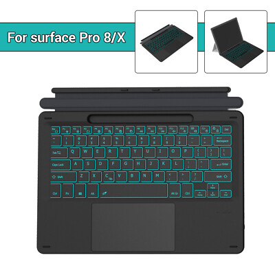 Bluetooth Wireless Keyboard With Touchpad For Microsoft Surface Pro 8/X Backlit