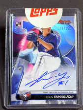 2020 Bowman's Best BLUE REFRACTOR ROOKIE AUTO Shun Yamaguchi, 098/150