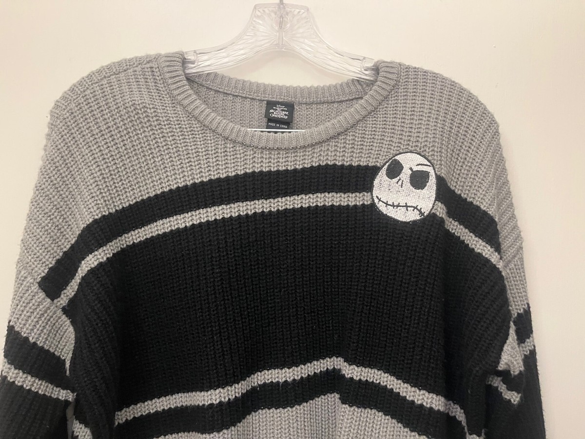 Disney Tim Burton's The Nightmare Before Christmas Gray Sweater
