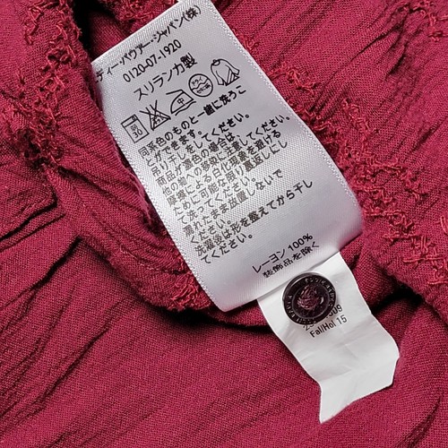 EDDIE BAUER Red Shirt Womens 2XL Embroidered Burgundy Gauzy Semi Sheer - Picture 11 of 13