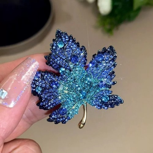 1/2/3/4PCS Crystal Maple Leaf Brooch Pin Women Clothing Collar Corsage Jewelry - Picture 21 of 34