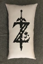 Beautiful Handmade Gray Zelda Sword Accent  Pillow 17” x 9”