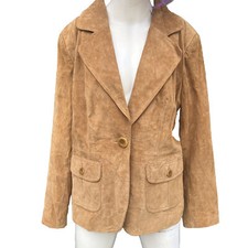 Vintage/jerry Lewis Classic Luxuries Brown Suede Leather Jacket Size M