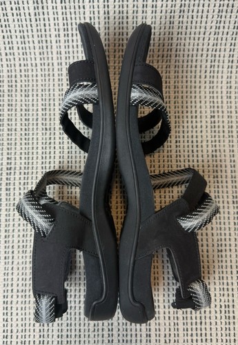 Merrell Womena Size 8 Black White Strappy Sandals Memory Foam Comfort J90432 - Picture 11 of 24
