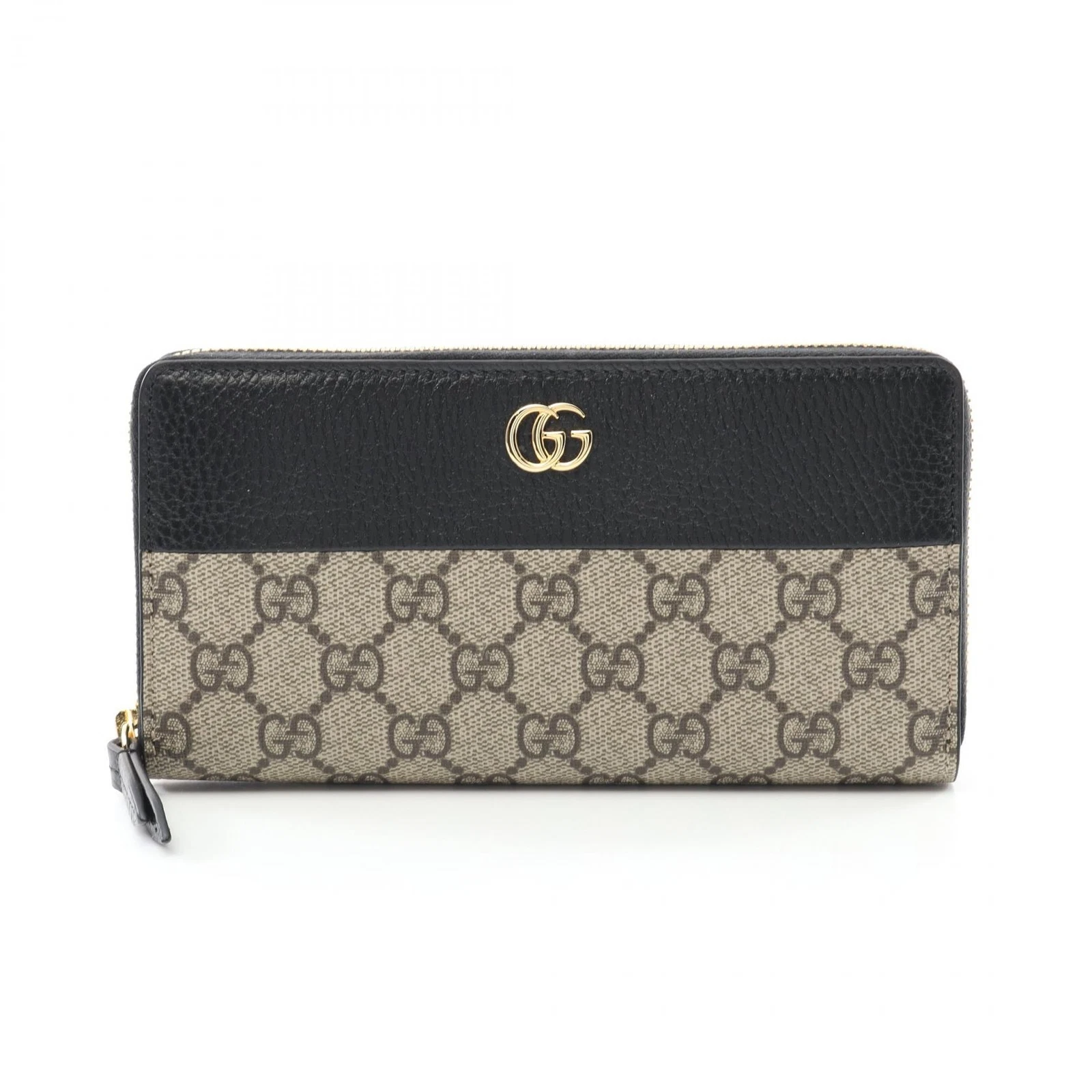 Portafoglio lungo Gucci Petit Marmont GG Around 45611717WAG1283 tela pelle beige