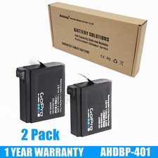 2 Pack OEM Replacement Battery AHDBT-401 For GoPro Hero 4 Silver Black Camera