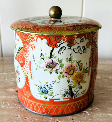 Daner Floral Metal Tin Embossed Container 11101 Long Island NY, VTG