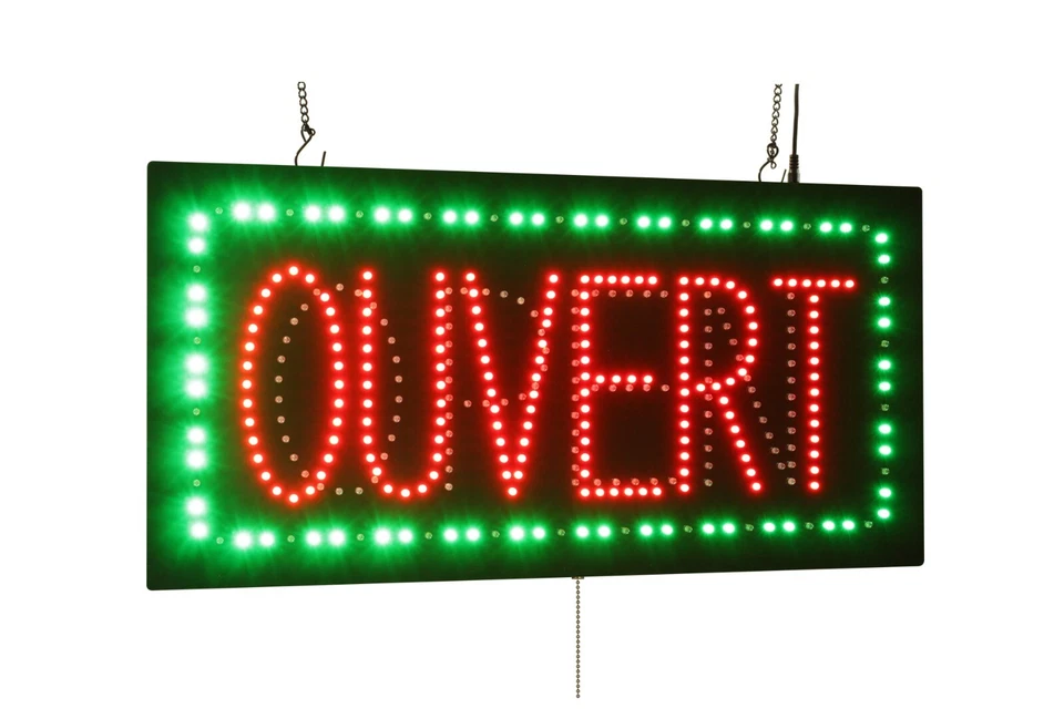 Ouvert & Open sign Neon Sign LED Open Sign Store Sign Business Sign Window Sign - Image 2 of 4