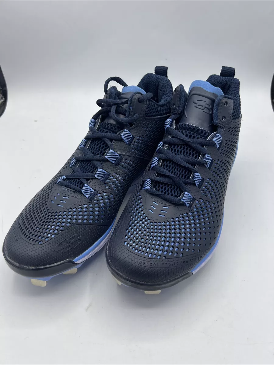 Boombah Defcon Mid Rubber Baseball Cleats mens size 13 Black Blue New