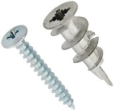 METAL PLASTERBOARD CAVITY WALL FIXING PLUGS SELF DRIVE INCLUDING SCREWS