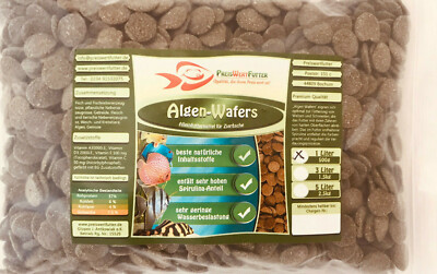 Algen Wafers 1Liter BEUTEL 500 g Futtertabletten Chips Welse Aquarium Spirulina 