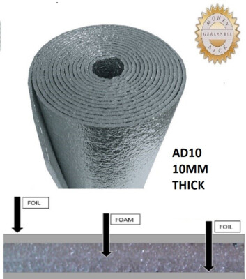 200SF Reflective FOIL Foam Insulation Vapor Barrier Warehouse Building 10MM R12