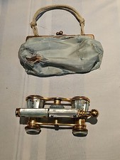 Antique La Vogue Paris Mother Of Pearl Opera Binoculars W/ old Original Case