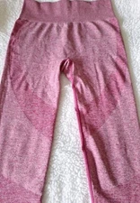 PINK Women High Waisted Athletic Workout Training Leggings Seamless Scrunch Butt