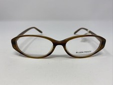 ELLEN TRACY Eyeglasses Frame PLEIONE 52-15-140 Olive/Brown Laminate :550