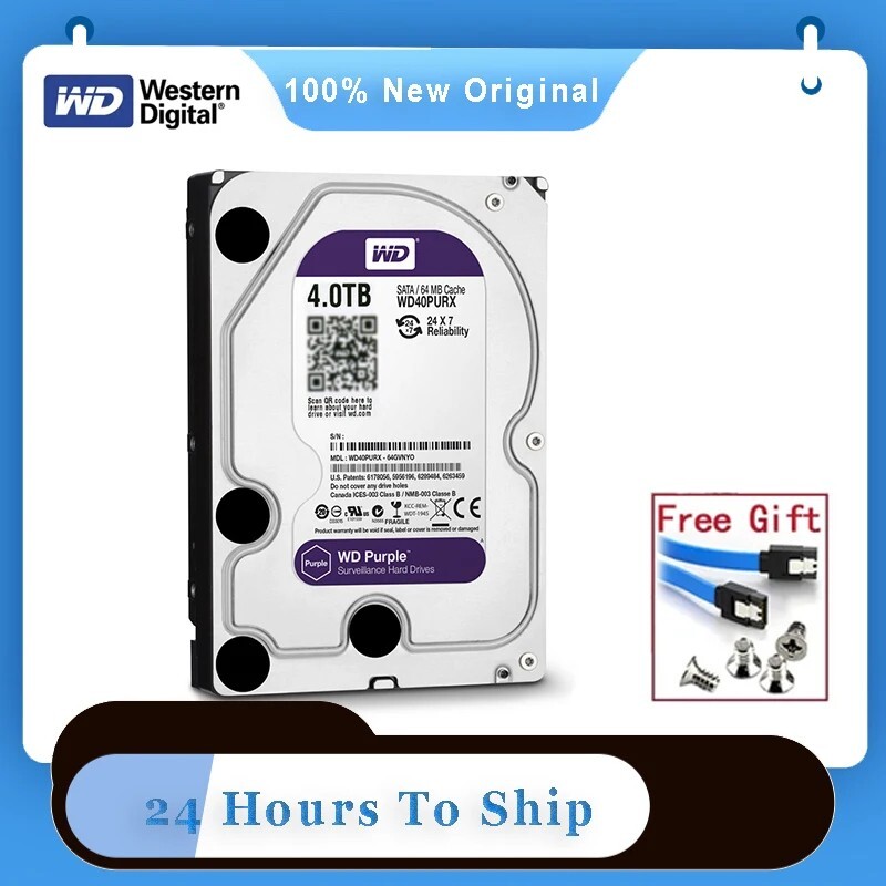 WD Purple 4TB Surveillance Internal Hard Drive Disk 3.5" for CCTV DVR NVR