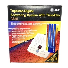 AT&T Tapeless Digital Answering System AS45 With Time/Day NEW In Box Vintage
