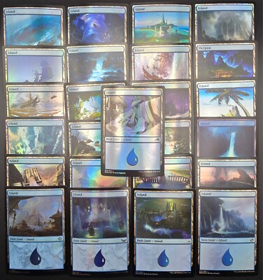 25 Foil Magic the Gathering Foil Land Lot - Pick your type